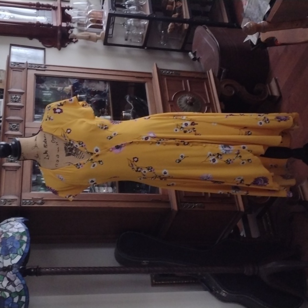 Free People Sunshine Combo Lost in you Floral Style Midi  Dress size small